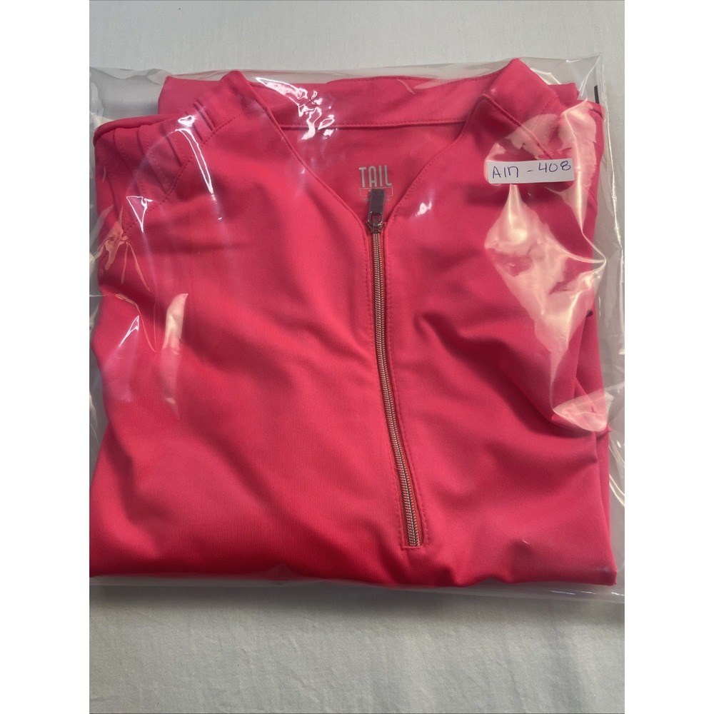 Tail Women's Xxl Orange Three-Quarter Zip Polo Or Blouse - Picture 6 of 6